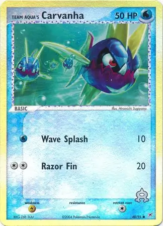 Team Aqua's Carvanha Reverse Holo 48 Normal