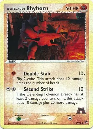 Team Magma's Rhyhorn Reverse Holo 67 Normal