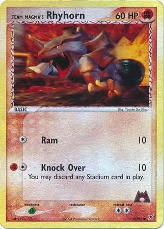 Team Magma's Rhyhorn Reverse Holo 68