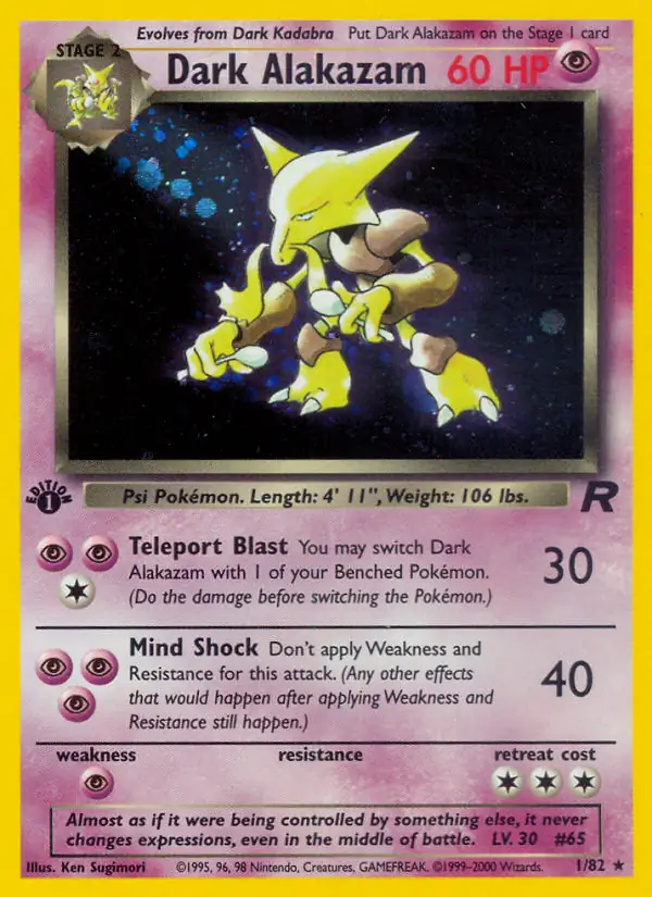 Dark Alakazam Holo 1 Normal