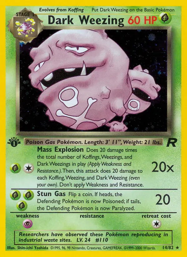 Dark Weezing Holo 14 Normal