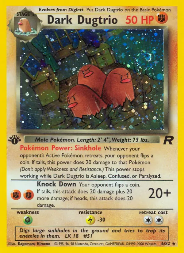 Dark Dugtrio Holo 6