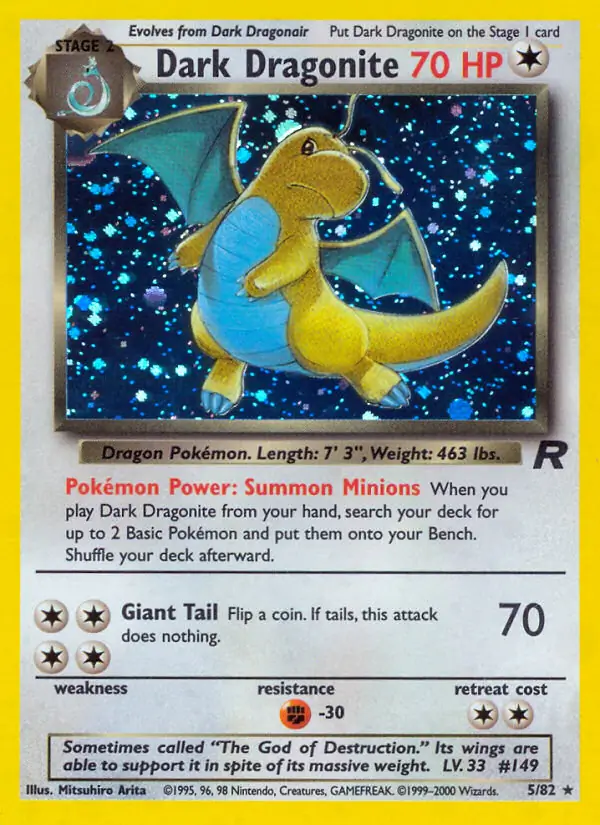 Dark Dragonite Holo 5 Normal