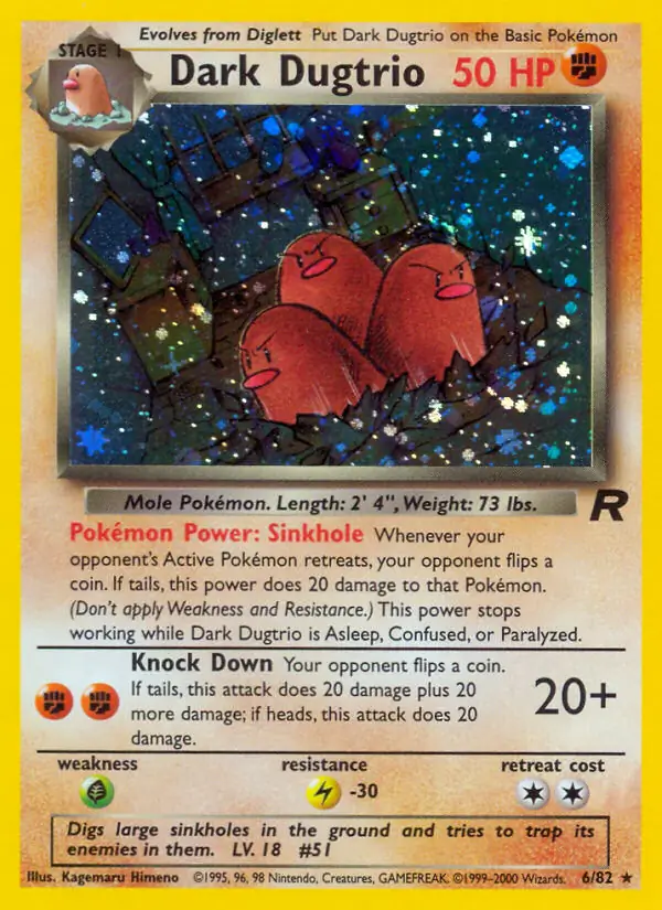 Dark Dugtrio Holo 6 Normal