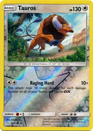 Tauros Reverse Holo 129 Normal