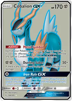 Full Art Cobalion GX 168 Normal
