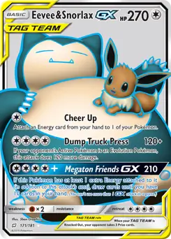 Full Art Eevee & Snorlax GX 171 Normal