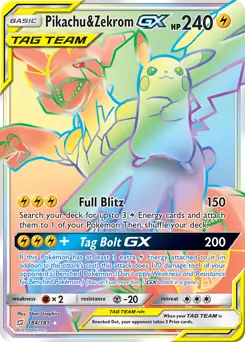 Pikachu & Zekrom GX Secret 184 Normal