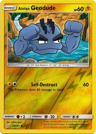 Alolan Geodude Reverse Holo 34 Normal