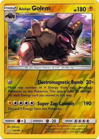 Alolan Golem Reverse Holo 37 Normal