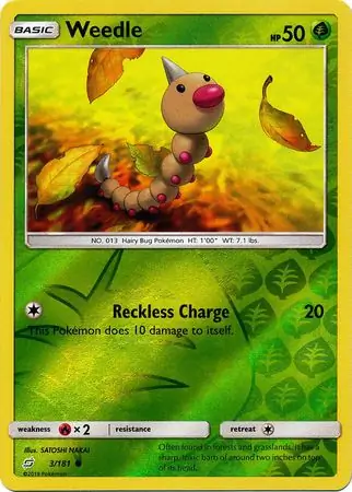 Weedle Reverse Holo 3 Normal