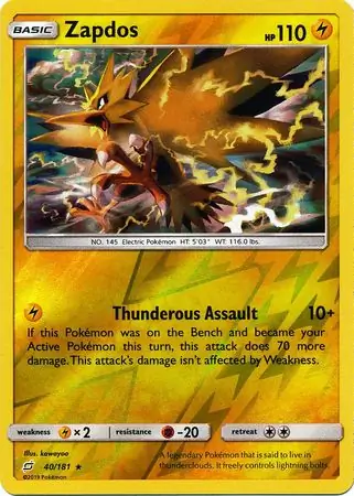 Zapdos Reverse Holo 40 Normal