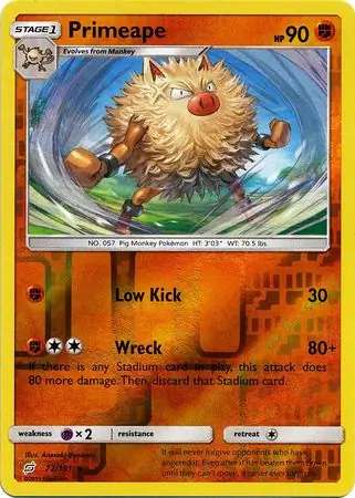 Primeape Reverse Holo 72 Normal
