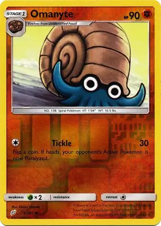 Omanyte Reverse Holo 75 Normal