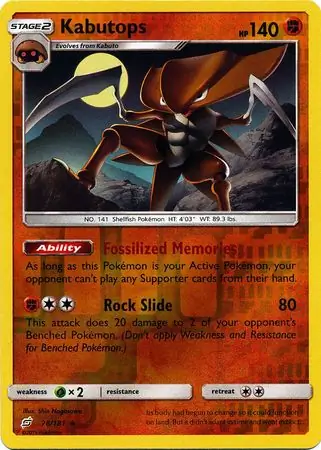 Kabutops Reverse Holo 78 Normal