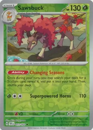 Sawsbuck Reverse Holo 017 Normal