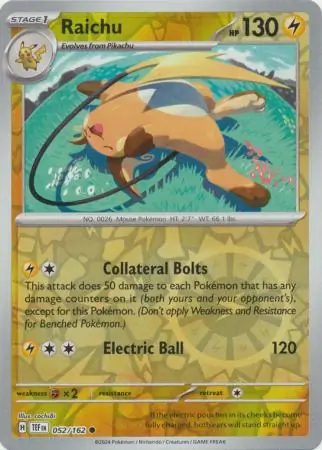 Raichu Reverse Holo 052 Normal