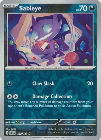 Sableye Reverse Holo 107 Normal