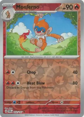 Monferno Reverse Holo 032 Normal