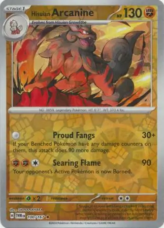 Hisuian Arcanine Reverse Holo 100 Normal