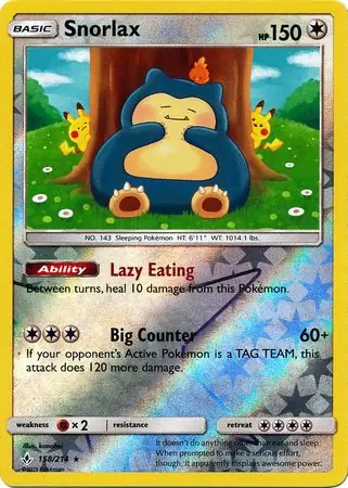 Snorlax Reverse Holo 158 Normal