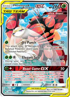 Full Art Pheromosa & Buzzwole GX 192 Normal