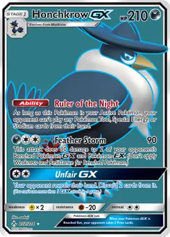 Full Art Honchkrow GX 202 Normal