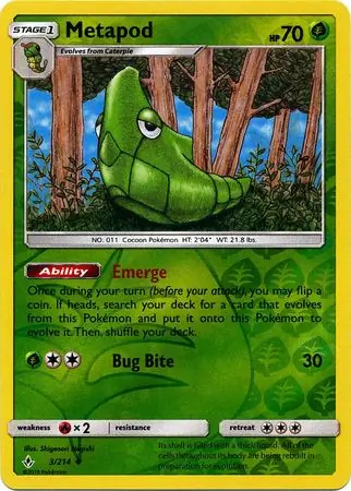 Metapod Reverse Holo 3 Normal
