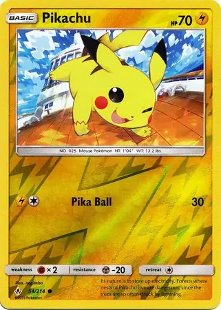 Pikachu Reverse Holo 54 Normal
