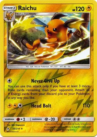 Raichu Reverse Holo 55 Normal