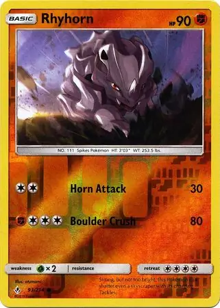 Rhyhorn Reverse Holo 93