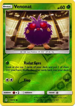 Venonat Reverse Holo 9