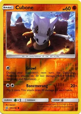 Cubone Reverse Holo 105