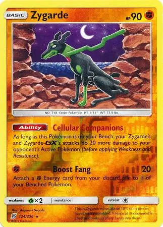 Zygarde Reverse Holo 124 Normal
