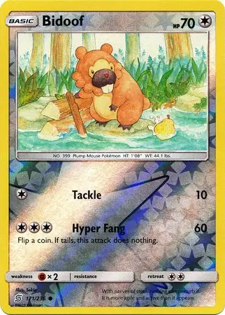Bidoof Reverse Holo 171 Normal