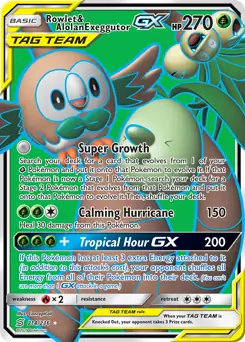 Full Art Rowlet & Alolan Exeggutor GX 214 Normal