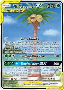 Full Art Rowlet & Alolan Exeggutor GX 215 Normal