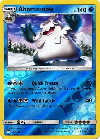 Abomasnow Reverse Holo 42 Normal