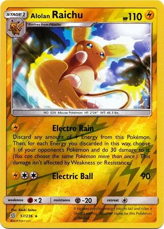 Alolan Raichu Reverse Holo 57 Normal