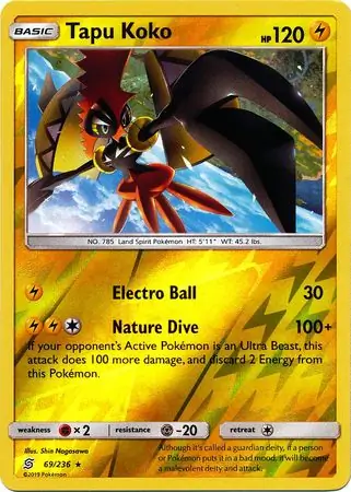 Tapu Koko Reverse Holo 69 Normal