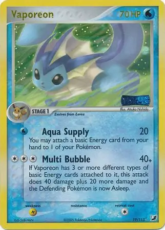 Vaporeon Reverse Holo 19 Normal