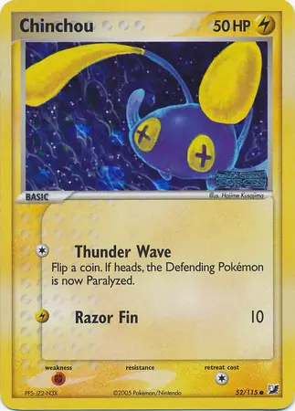 Chinchou Reverse Holo 52 Normal