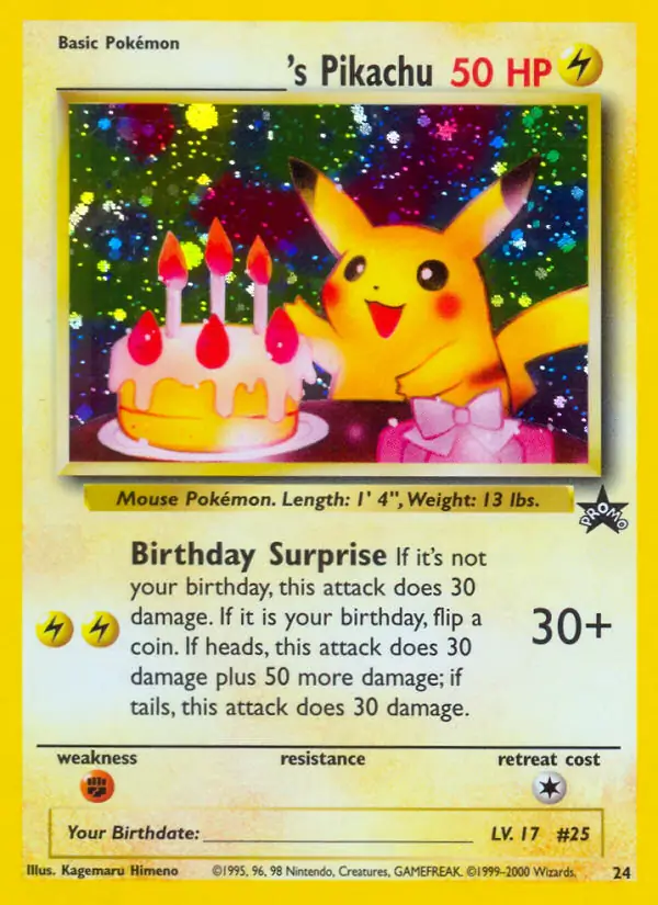 Birthday Pikachu 24 Normal