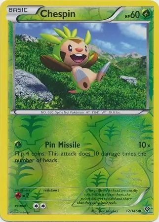 Chespin Reverse Holo 12 Normal