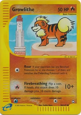 Growlithe Reverse Holo 80 Normal