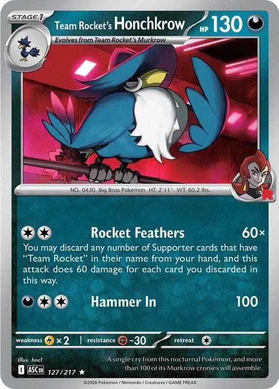 Team Rocket's Honchkrow 127 Normal