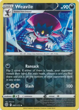Weavile Reverse Holo 087 Normal