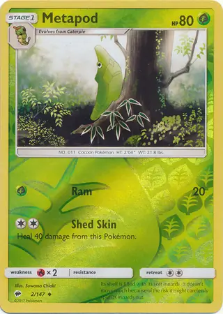 Metapod Reverse Holo 2 Normal