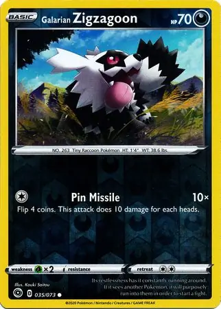 Galarian Zigzagoon Reverse Holo 035 Normal