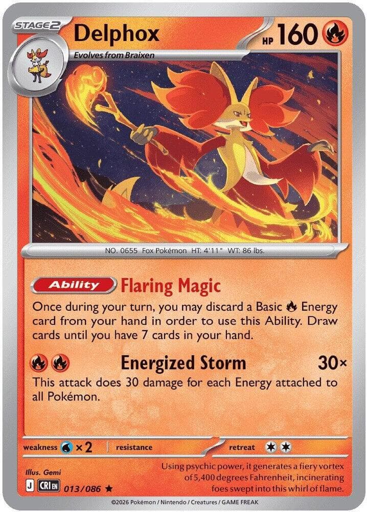 Delphox 013 Reverse holo